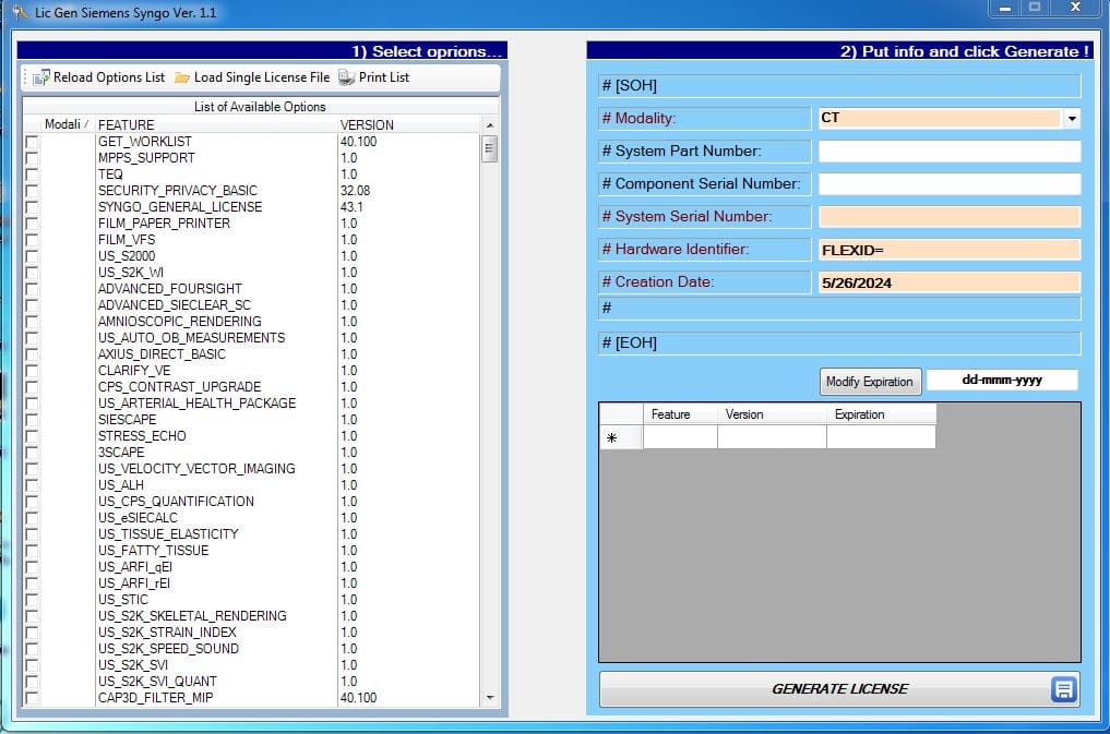 Siemens License Options Generator